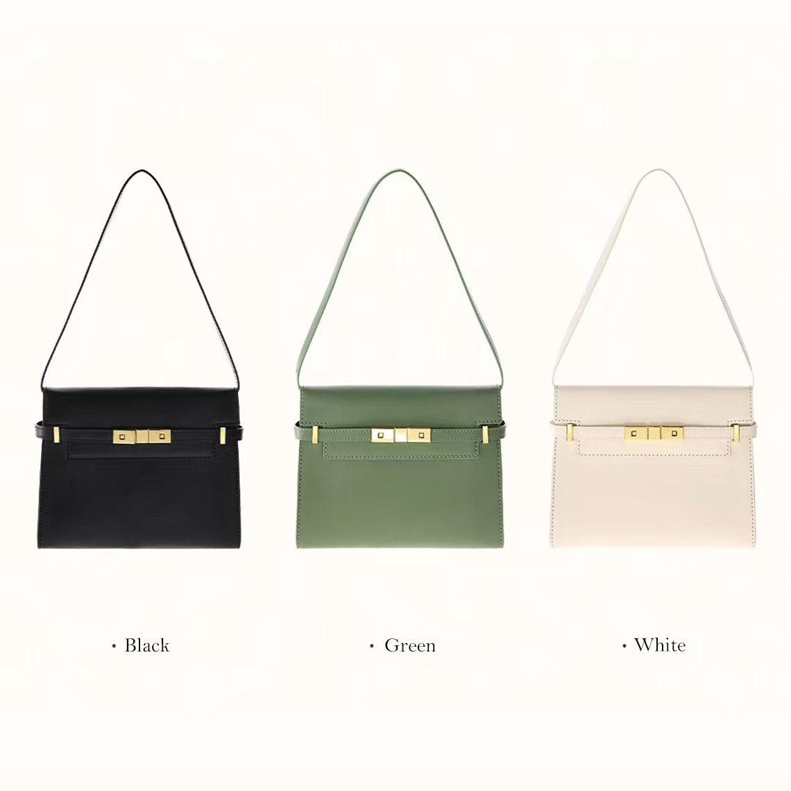 Designer Shoulder Bag Luxury Purse in Black & Green & White | DIY Handbag Kit - POPSEWING™