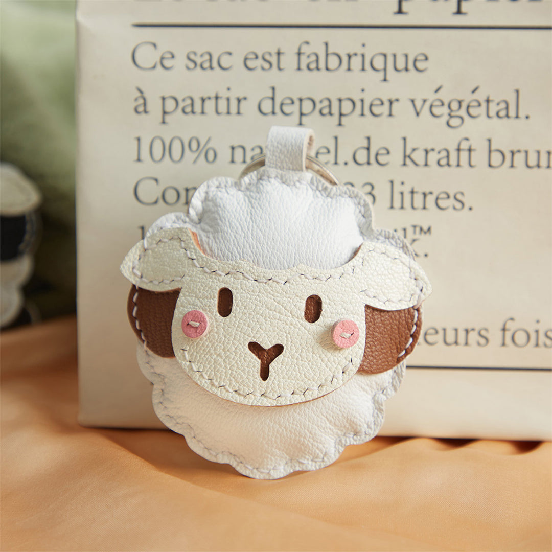 Kawaii Handmade Sheep Leather Keyring | DIY Leather Kits POPSEWING™