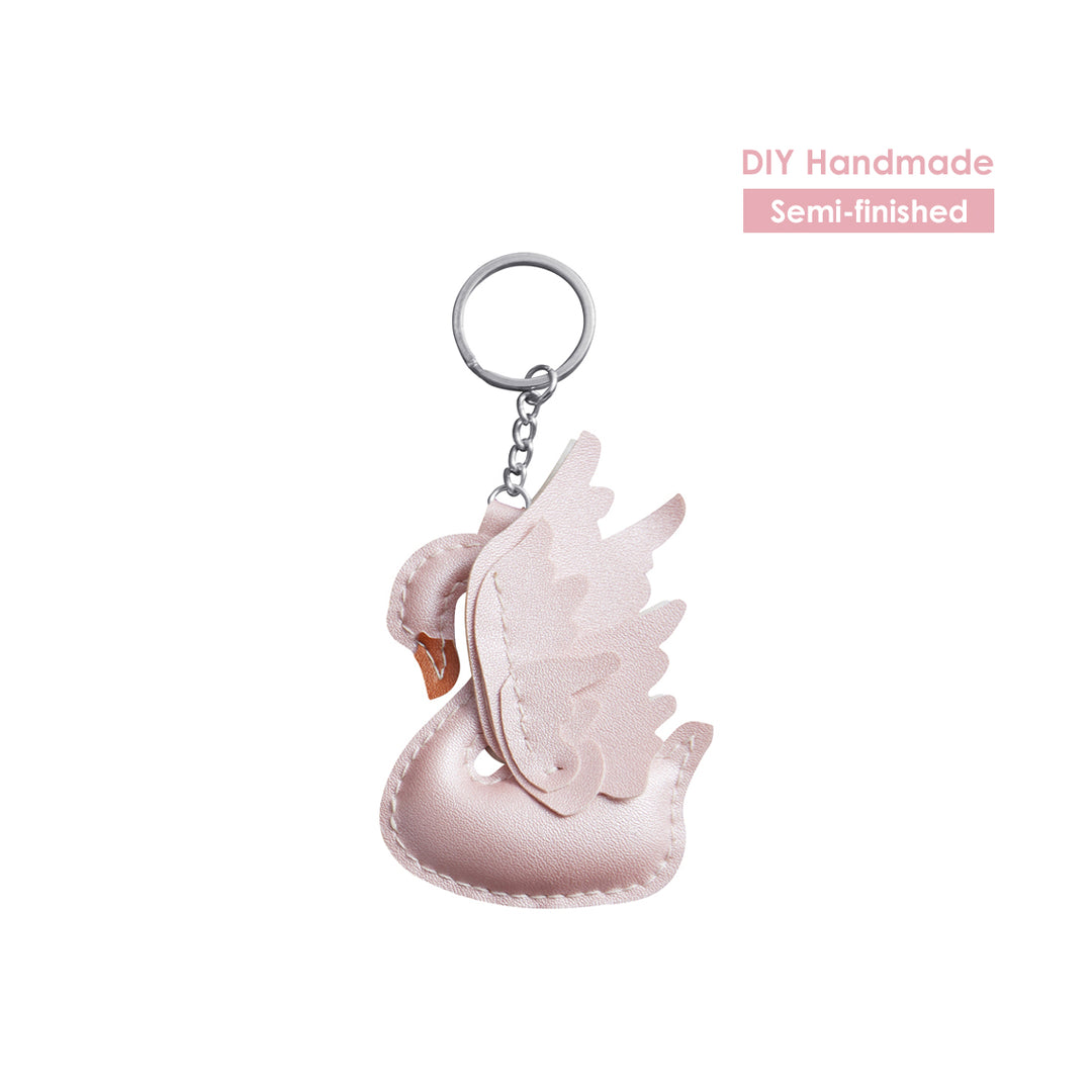 Design Swan Leather Bag Charm DIY Kit | Handmade Luxury Swan Keyring - POPSEWING™ 