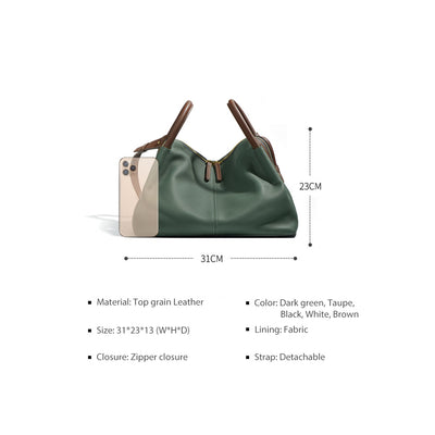 Large Leather Tote Handbag Size | Women Shoulder Bag - POPSEWING™
