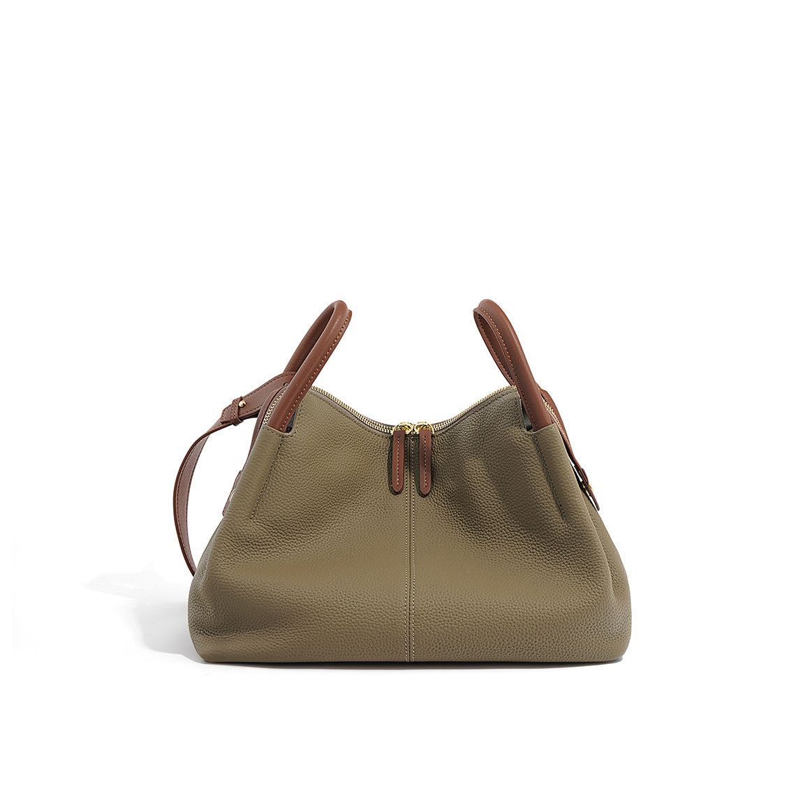 Taupe Top Grain Genuine Leather Tote Handbag - POPSEWING™